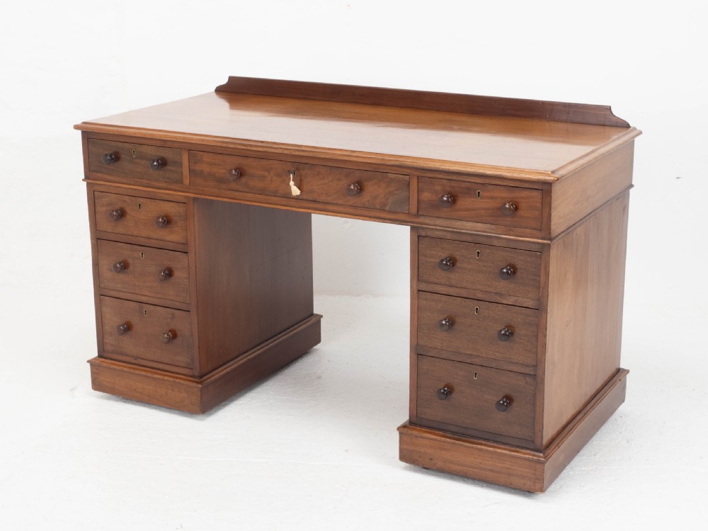 Victorian Maple and Co Mahogany Pedestal Desk C1876 View VIII