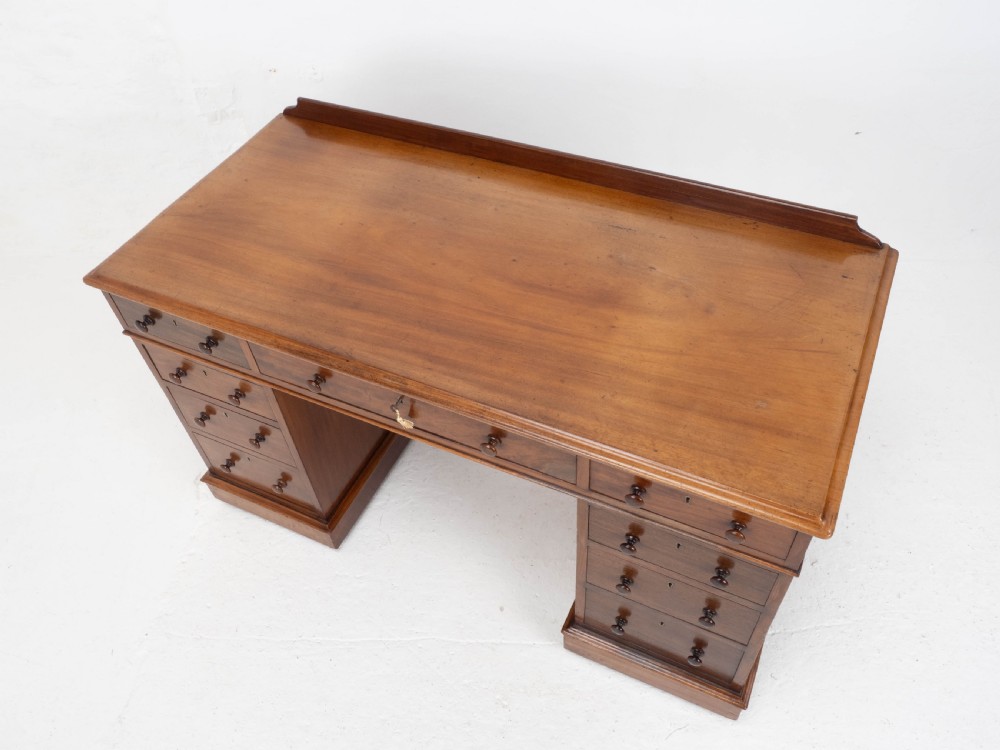 Victorian Maple and Co Mahogany Pedestal Desk C1876 View IX