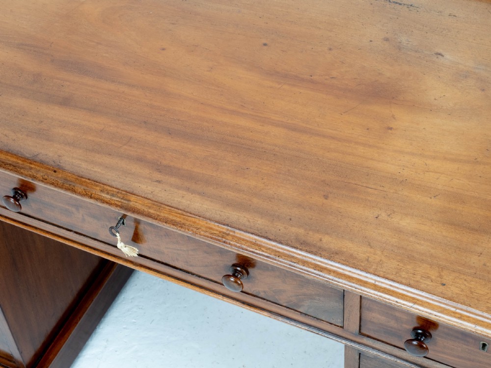 Victorian Maple and Co Mahogany Pedestal Desk C1876 View XIII