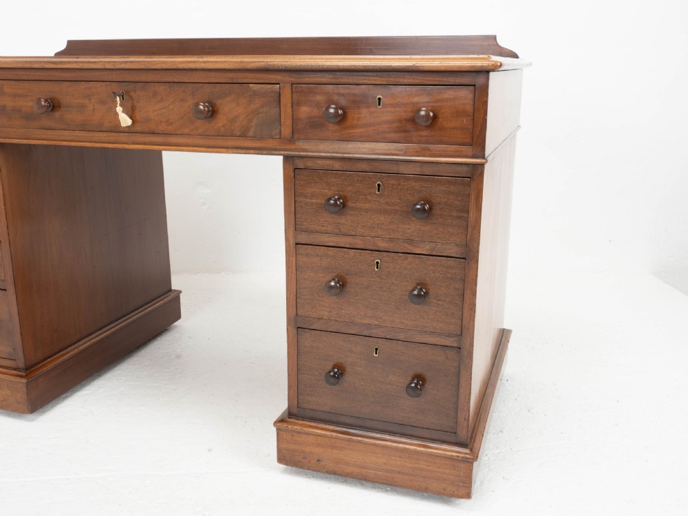Victorian Maple and Co Mahogany Pedestal Desk C1876 View XIV