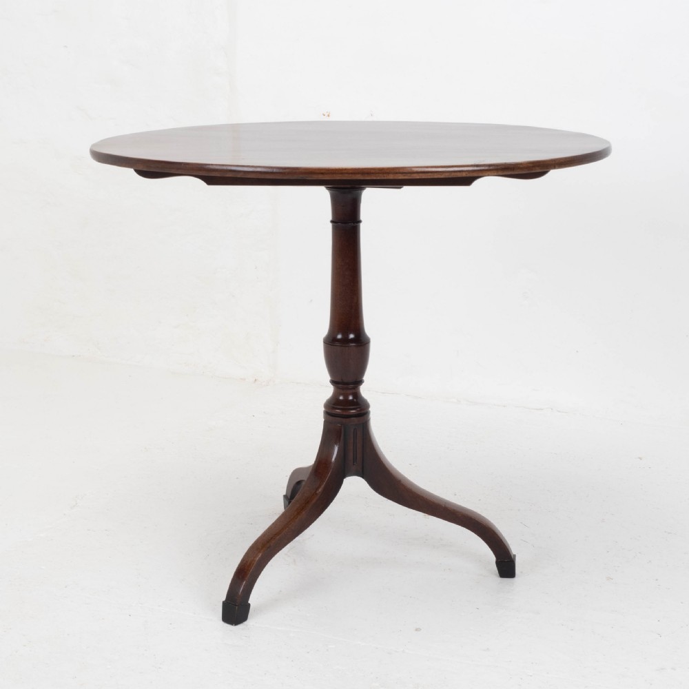Georgian Mahogany Oval Inlaid Tilt Top Tripod Table C1800 (Regency, Side, Lamp) View VIII