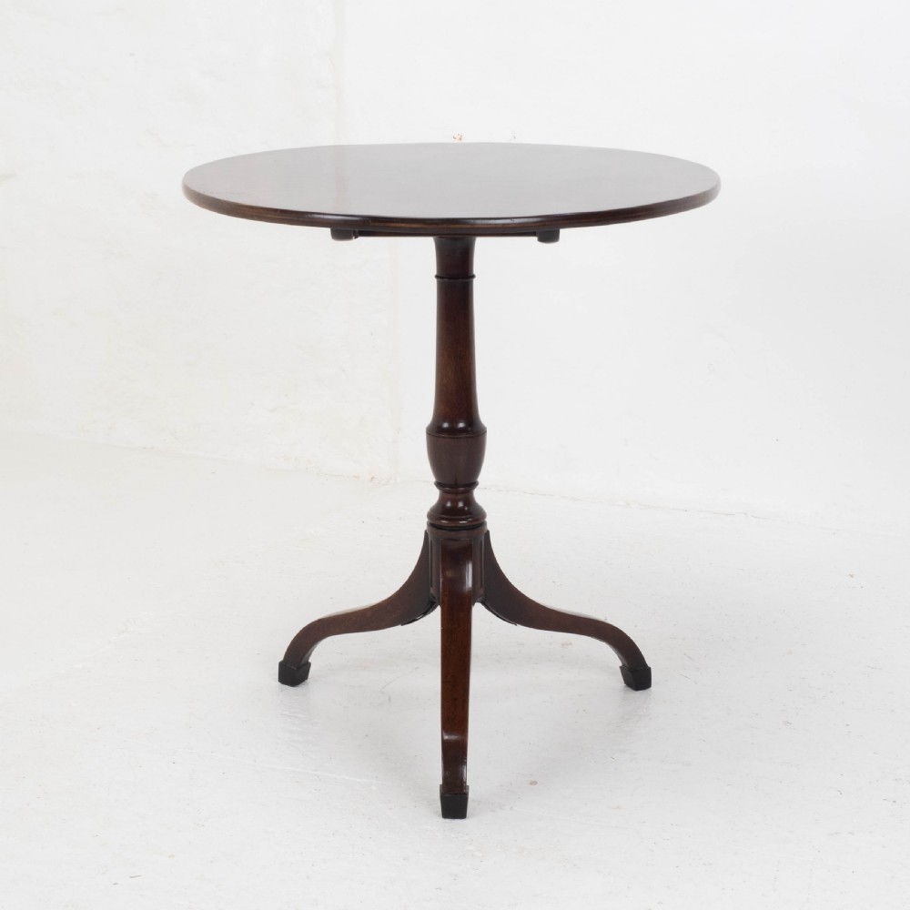 Georgian Mahogany Oval Inlaid Tilt Top Tripod Table C1800 (Regency, Side, Lamp) View IX
