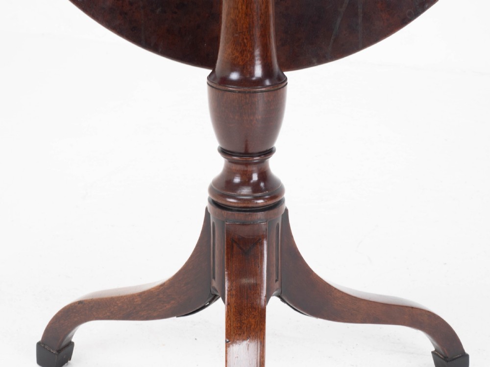 Georgian Mahogany Oval Inlaid Tilt Top Tripod Table C1800 (Regency, Side, Lamp) View XV
