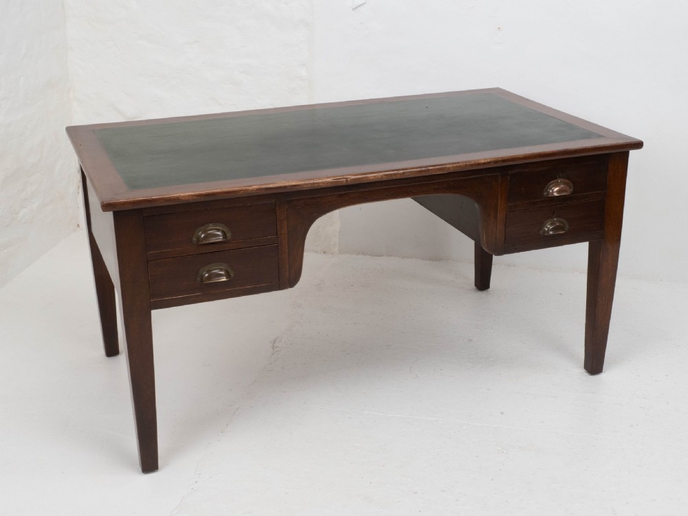 Military / Civil Service Mahogany Kneehole Desk, George V, Circa 1930 View III