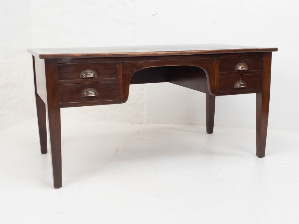 Military / Civil Service Mahogany Kneehole Desk, George V, Circa 1930 View IV