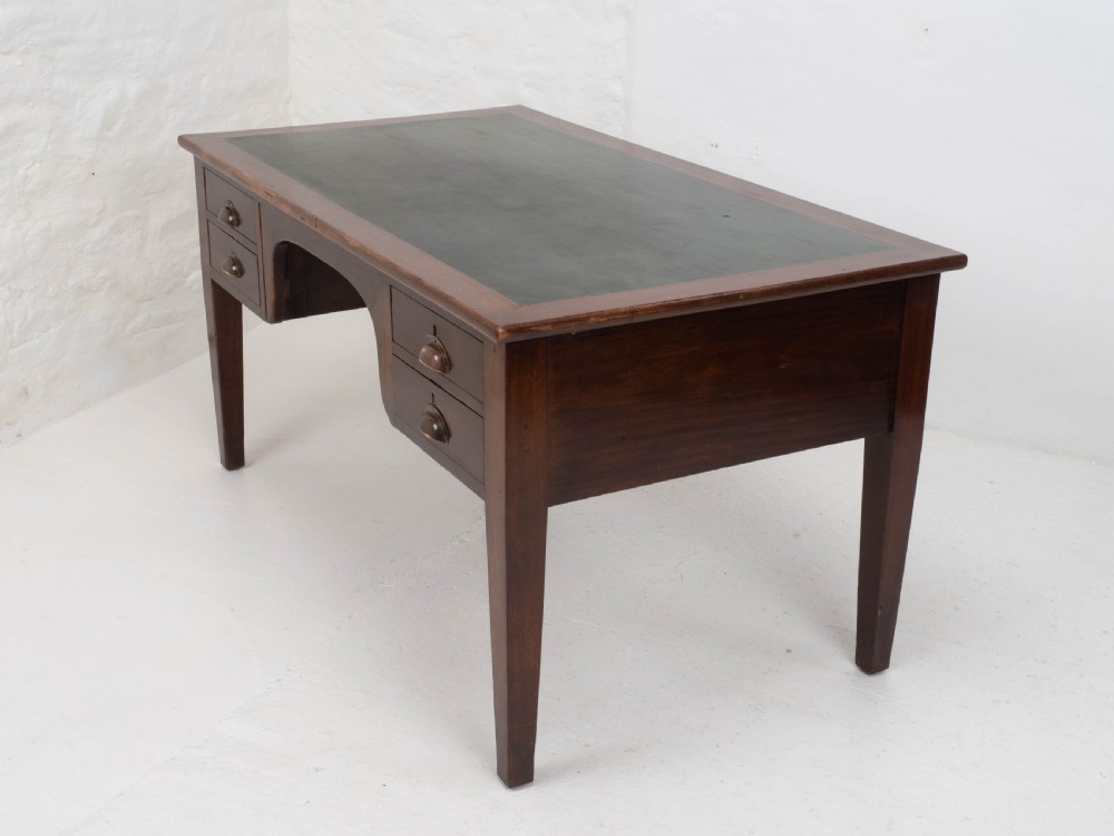 Military / Civil Service Mahogany Kneehole Desk, George V, Circa 1930 View VII