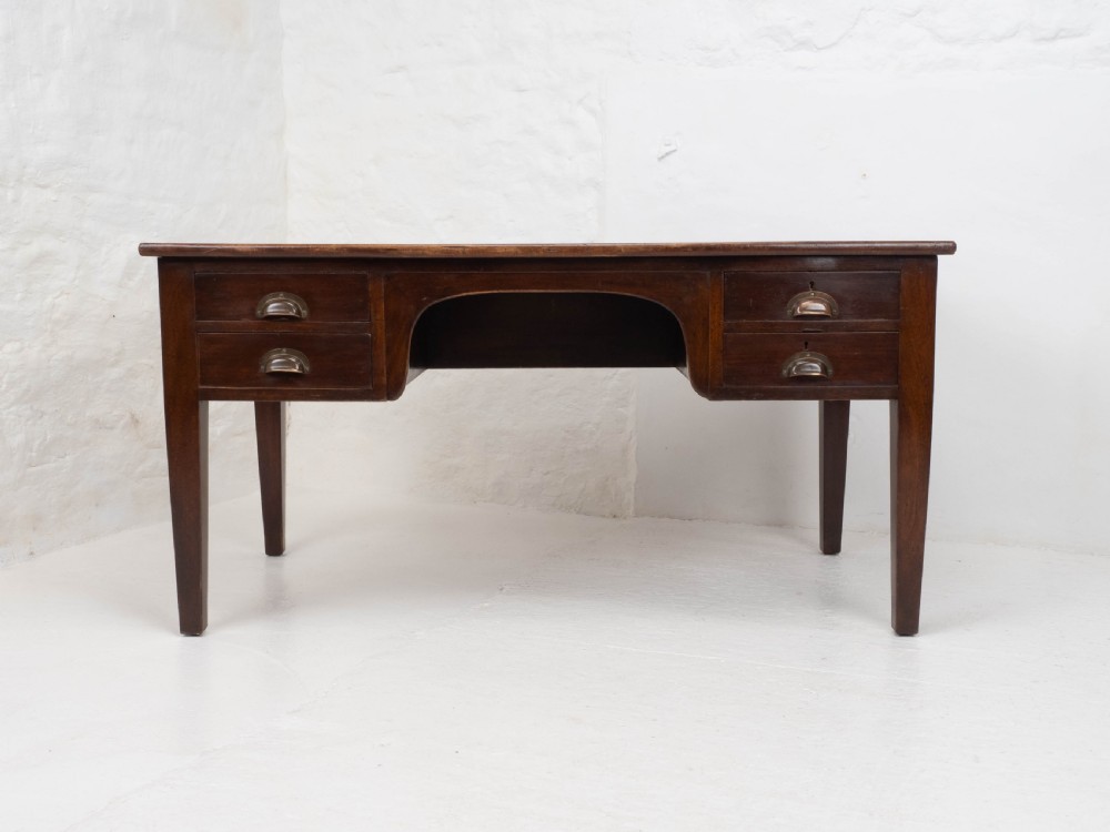 Military / Civil Service Mahogany Kneehole Desk, George V, Circa 1930 View XIV
