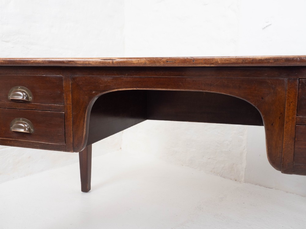 Military / Civil Service Mahogany Kneehole Desk, George V, Circa 1930 View XVIII