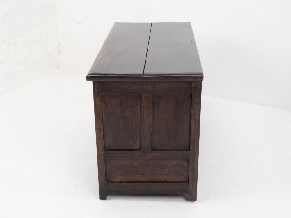 Carolean C17th & Later Carved Dark Oak Carved Mule Chest (Coffer Kist Jacobean) View XXI
