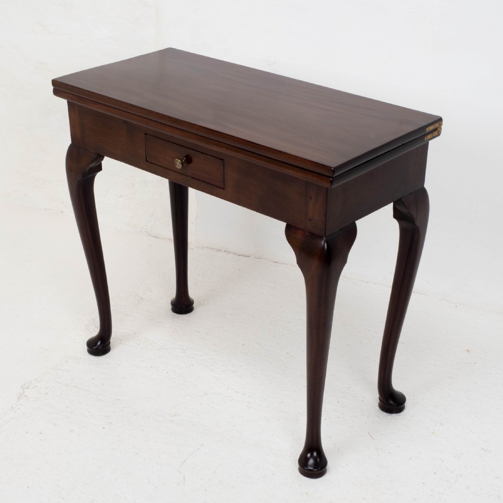George II Pad Foot Mahogany Foldover Tea / Console Table C1730 (Georgian)