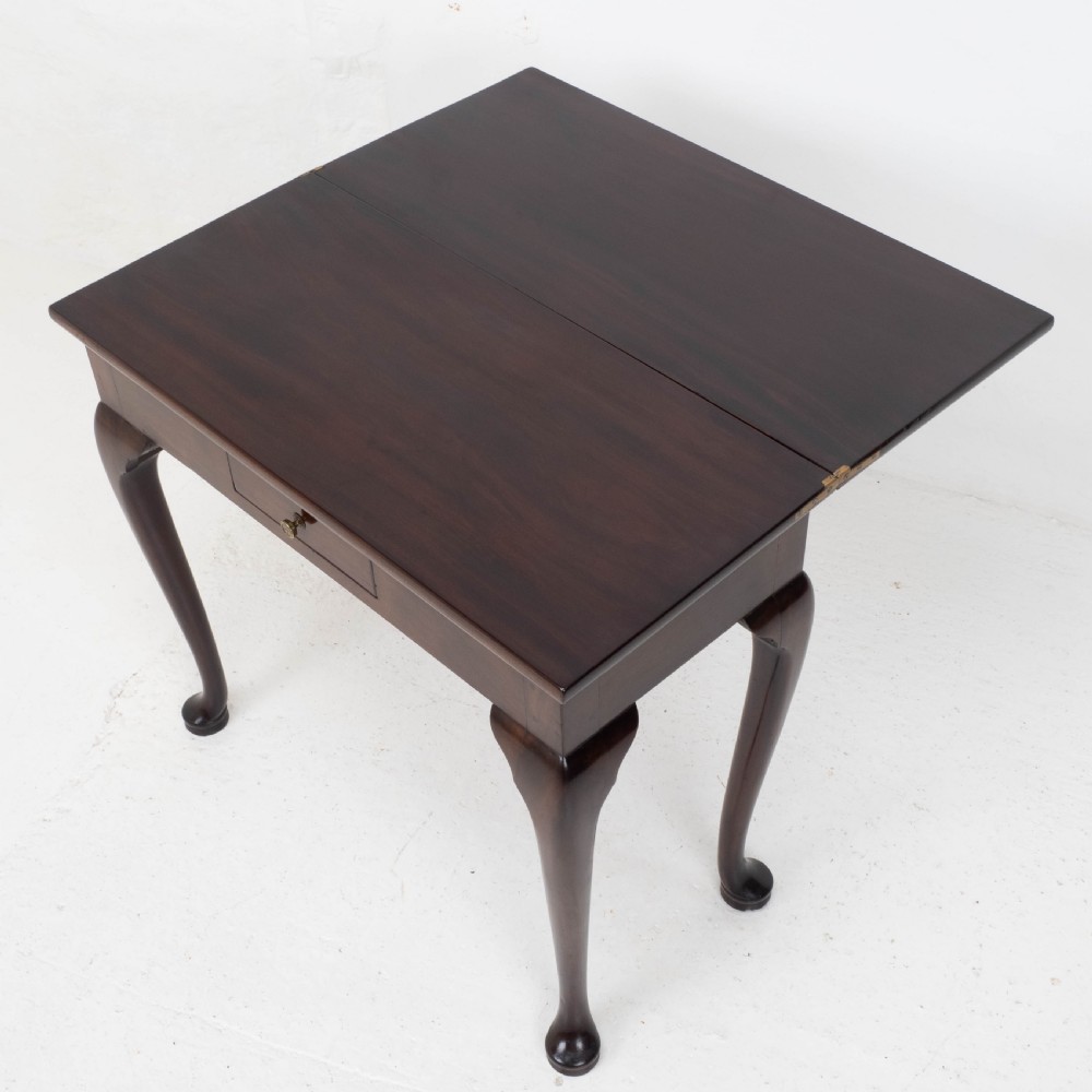 George II Pad Foot Mahogany Foldover Tea / Console Table C1730 (Georgian) View IX