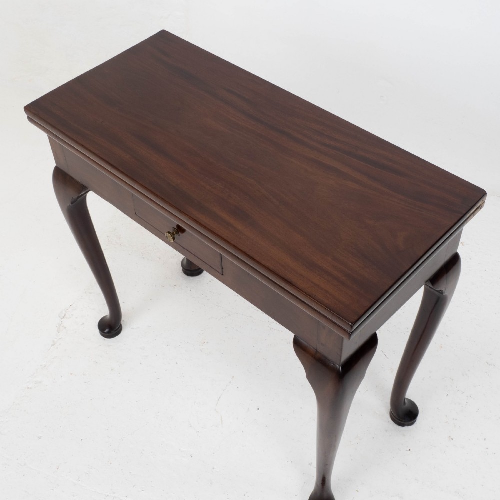 George II Pad Foot Mahogany Foldover Tea / Console Table C1730 (Georgian) View X