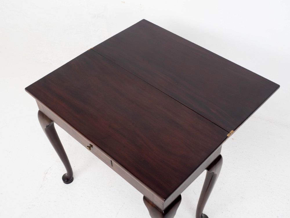 George II Pad Foot Mahogany Foldover Tea / Console Table C1730 (Georgian) View XI