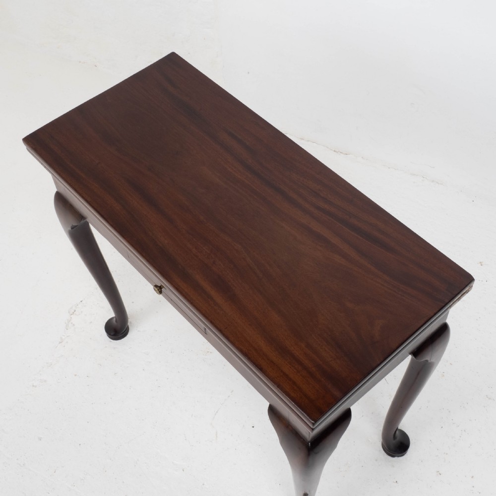 George II Pad Foot Mahogany Foldover Tea / Console Table C1730 (Georgian) View XII