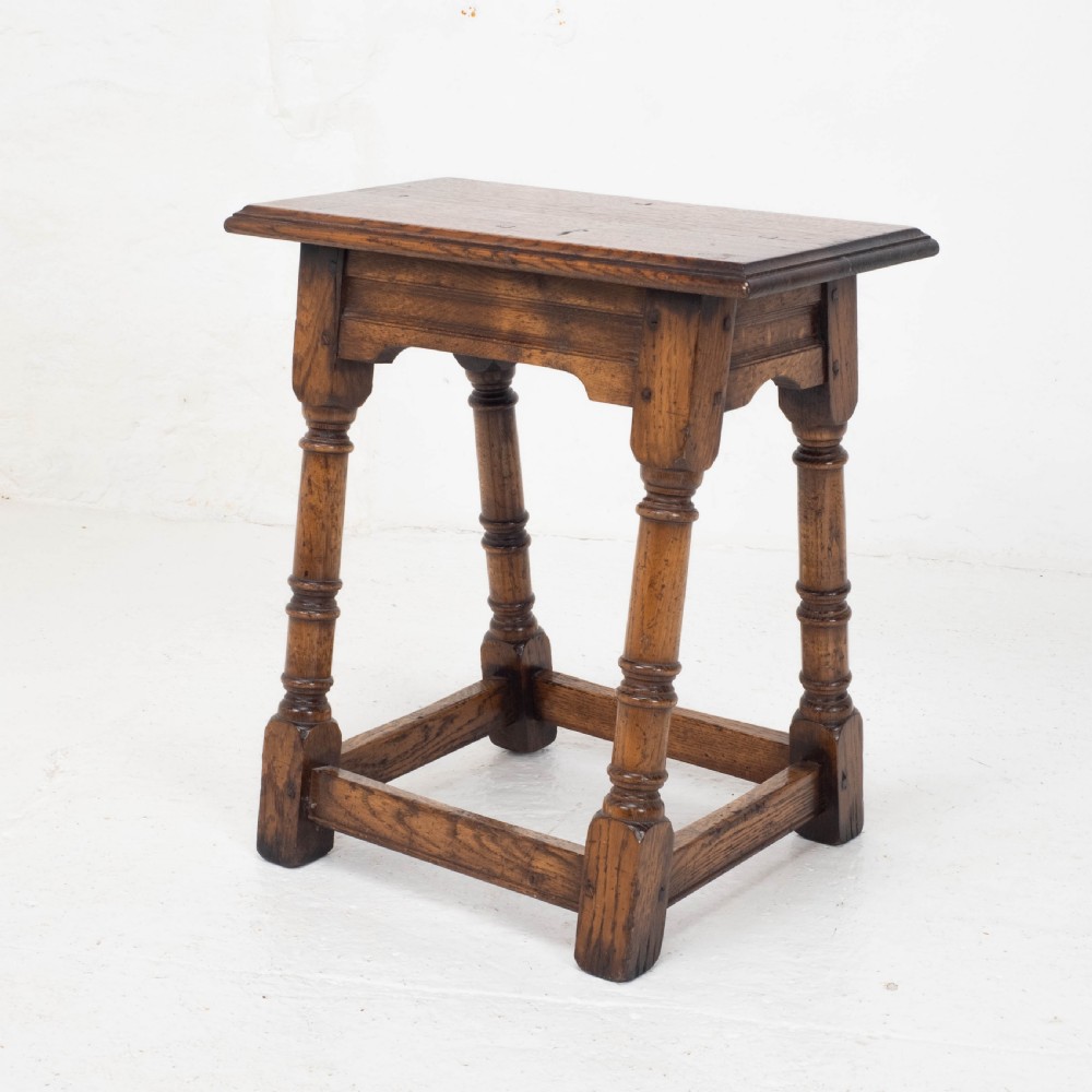 C17th Style Oak Joint Stool Pegged Construction (Joined)