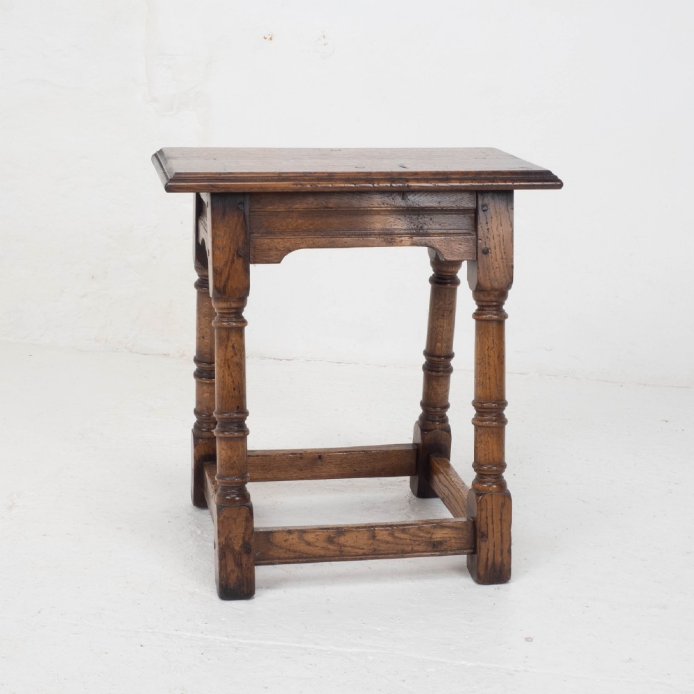 C17th Style Oak Joint Stool Pegged Construction (Joined) View II