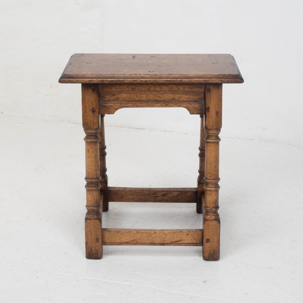 C17th Style Oak Joint Stool Pegged Construction (Joined) View III