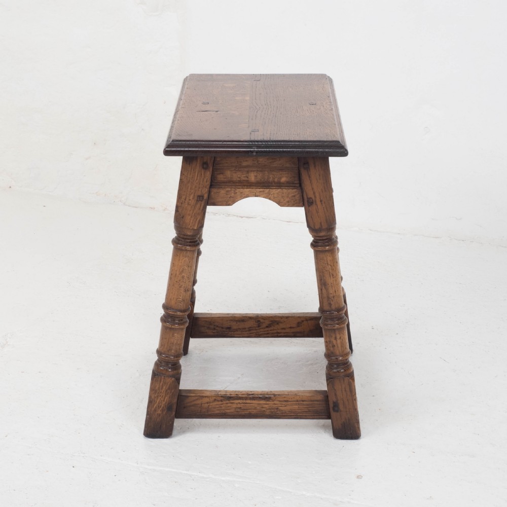 C17th Style Oak Joint Stool Pegged Construction (Joined) View IV