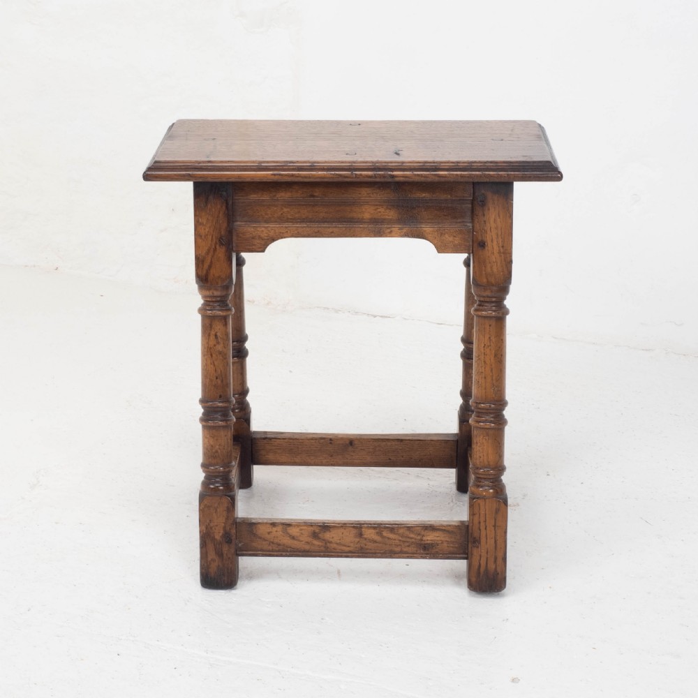 C17th Style Oak Joint Stool Pegged Construction (Joined) View V