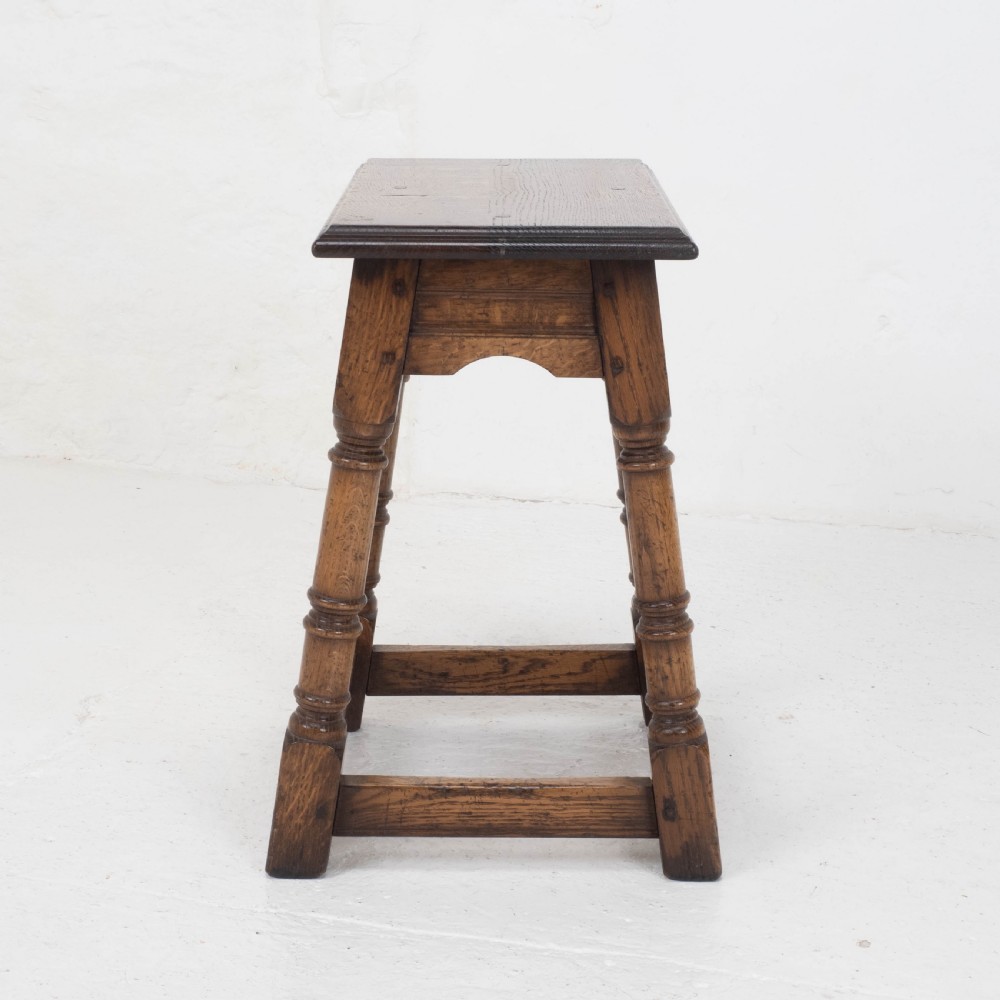 C17th Style Oak Joint Stool Pegged Construction (Joined) View VII