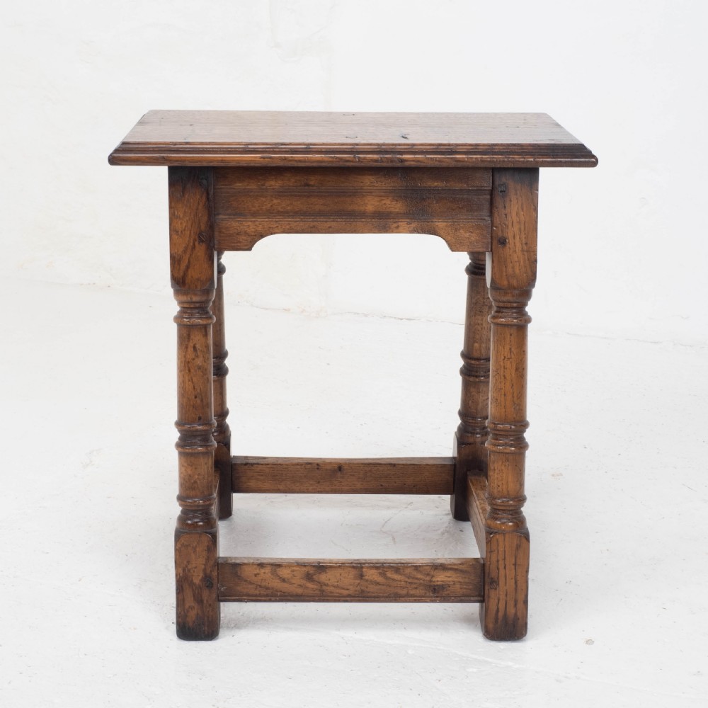 C17th Style Oak Joint Stool Pegged Construction (Joined) View VIII