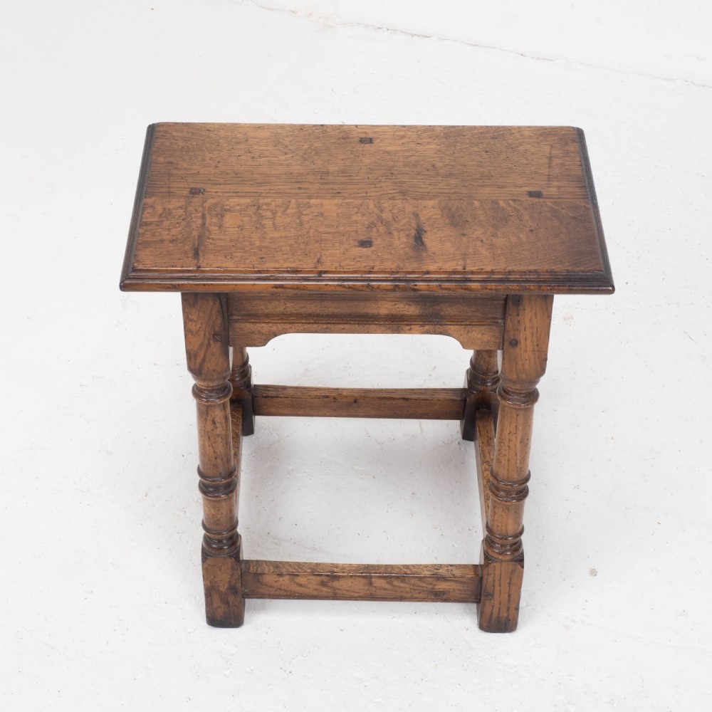 C17th Style Oak Joint Stool Pegged Construction (Joined) View IX