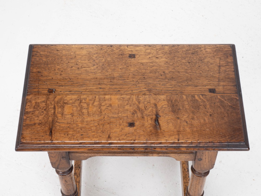 C17th Style Oak Joint Stool Pegged Construction (Joined) View XI