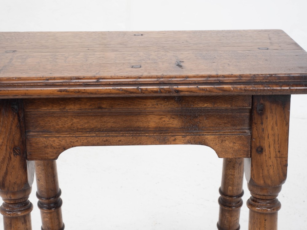 C17th Style Oak Joint Stool Pegged Construction (Joined) View XII