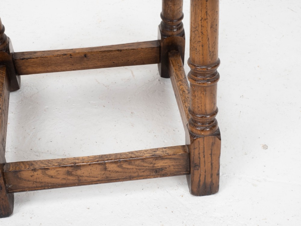 C17th Style Oak Joint Stool Pegged Construction (Joined) View XIII