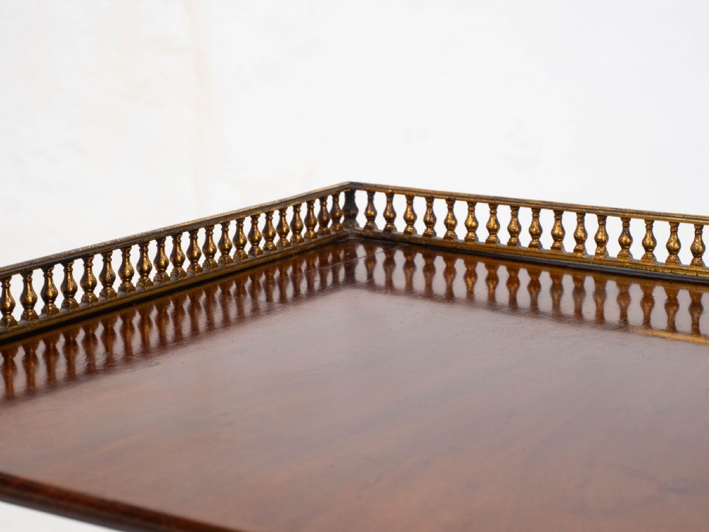 Regency Gilt Metal & Mahogany Etagere 3 Tier Shelves C1820 (Whatnot) View XI