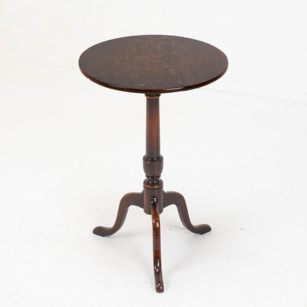 Georgian Oak Country Tripod Wine Table C1780 (George III, Side, Occasional) View II