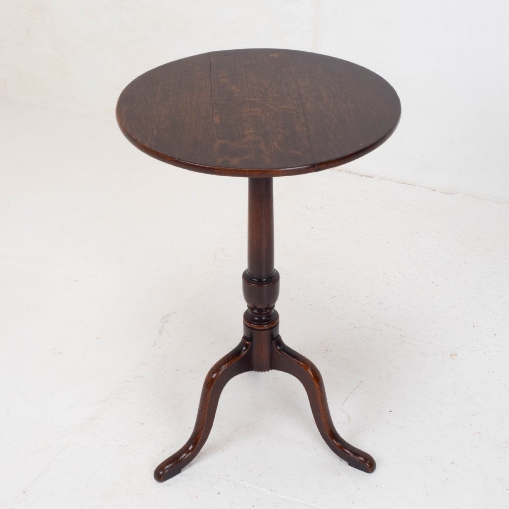 Georgian Oak Country Tripod Wine Table C1780 (George III, Side, Occasional) View III