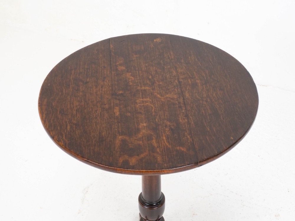 Georgian Oak Country Tripod Wine Table C1780 (George III, Side, Occasional) View IV