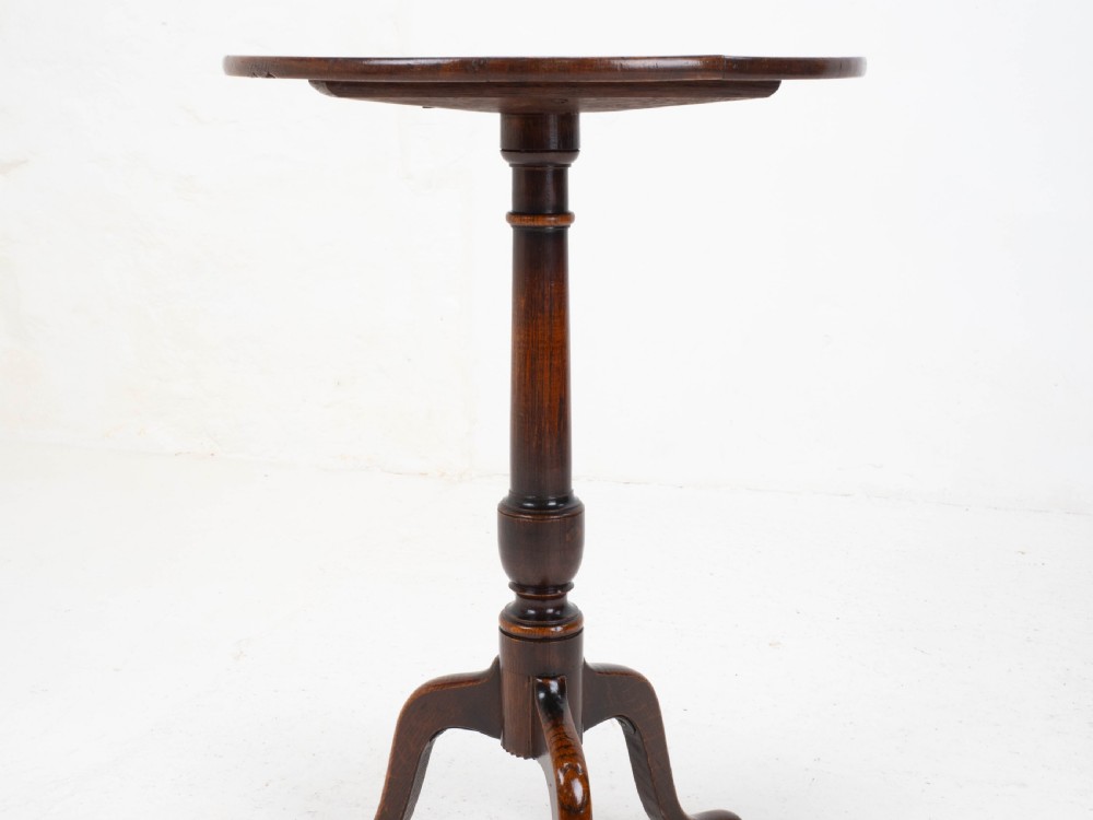 Georgian Oak Country Tripod Wine Table C1780 (George III, Side, Occasional) View VI