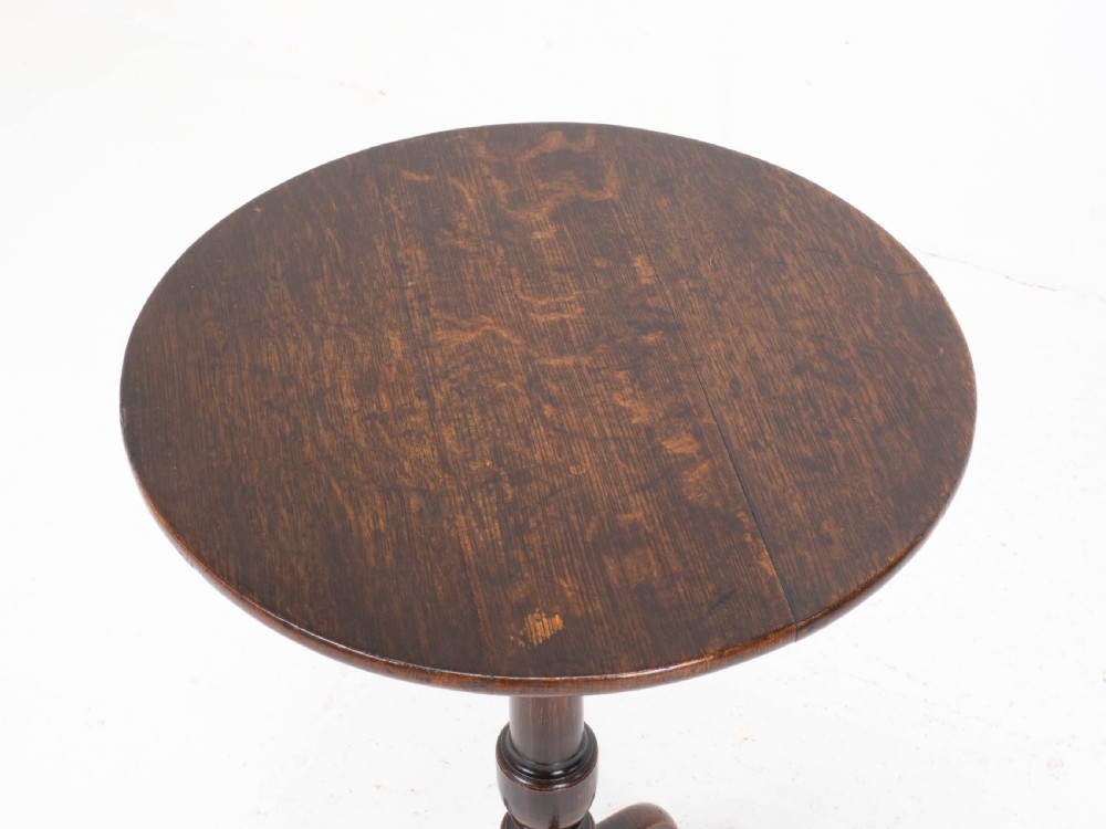 Georgian Oak Country Tripod Wine Table C1780 (George III, Side, Occasional) View XI