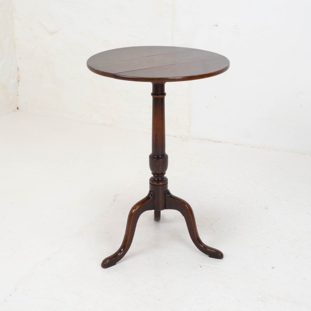 Georgian Oak Country Tripod Wine Table C1780 (George III, Side, Occasional) View XIII