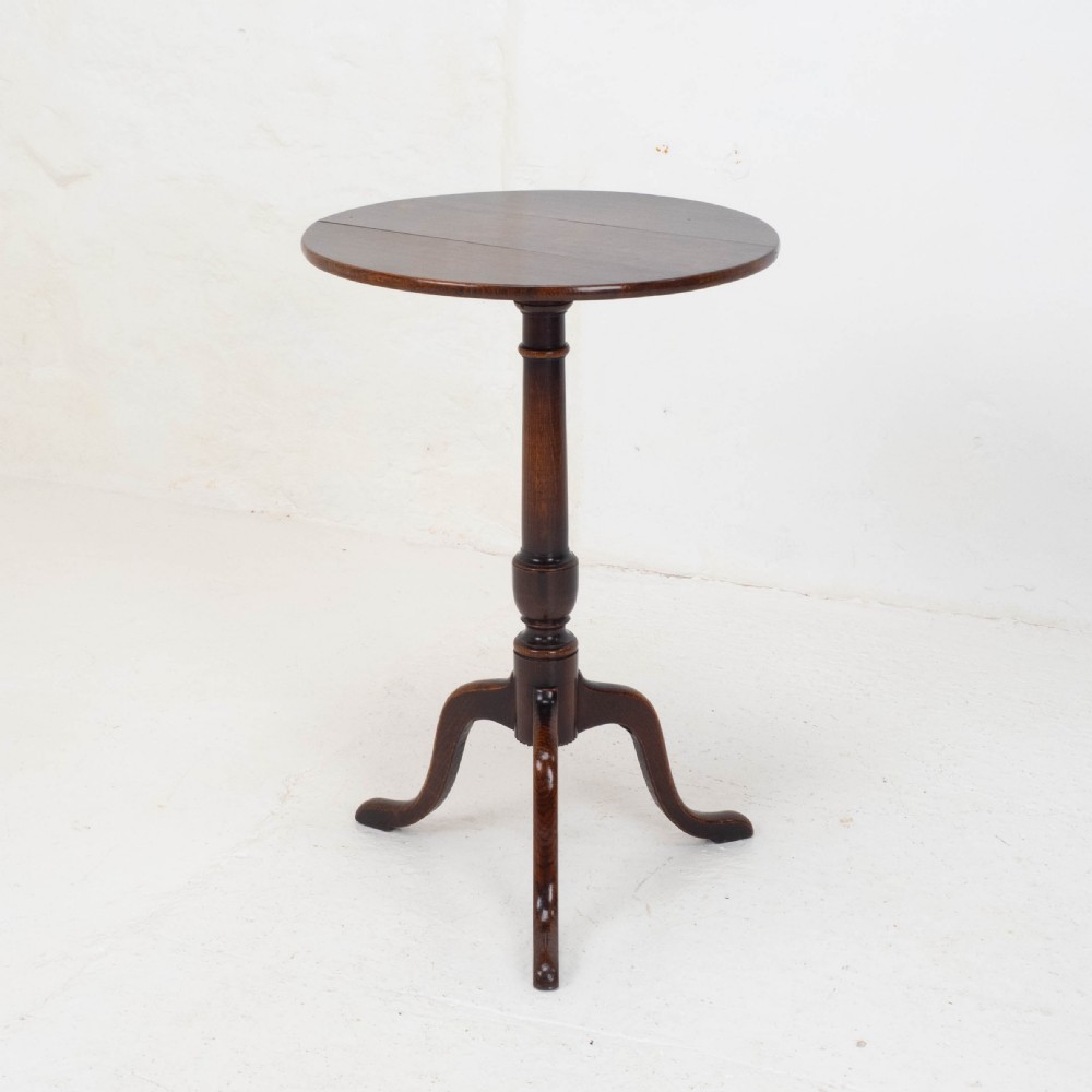 Georgian Oak Country Tripod Wine Table C1780 (George III, Side, Occasional) View XIV