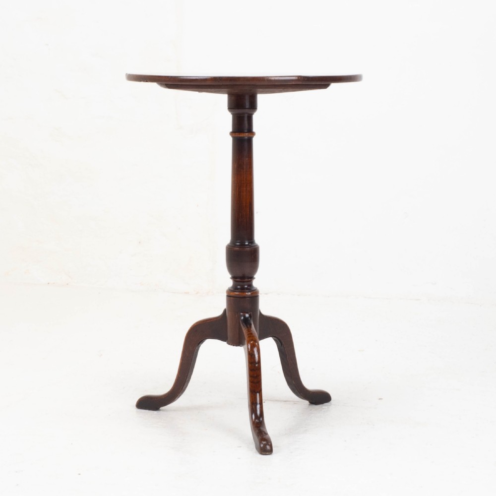 Georgian Oak Country Tripod Wine Table C1780 (George III, Side, Occasional) View XV