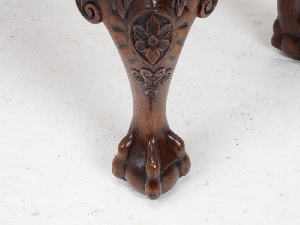 Chippendale Style Carved Mahogany Ball & Claw Foot Stool View XIV