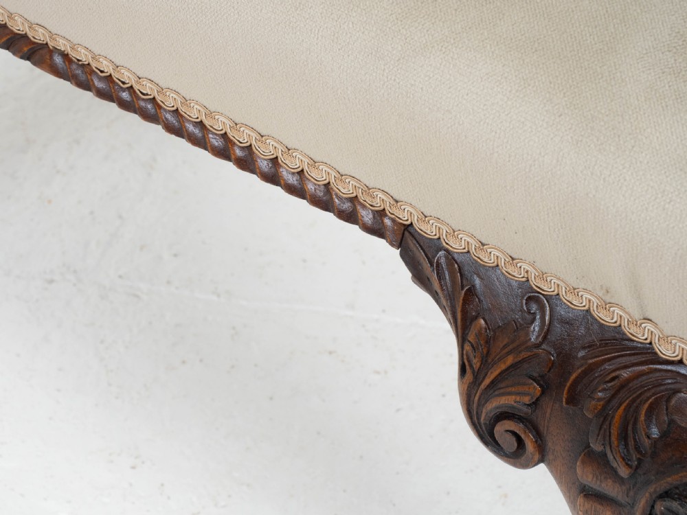 Chippendale Style Carved Mahogany Ball & Claw Foot Stool View XV