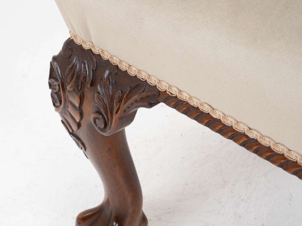 Chippendale Style Carved Mahogany Ball & Claw Foot Stool View XVI