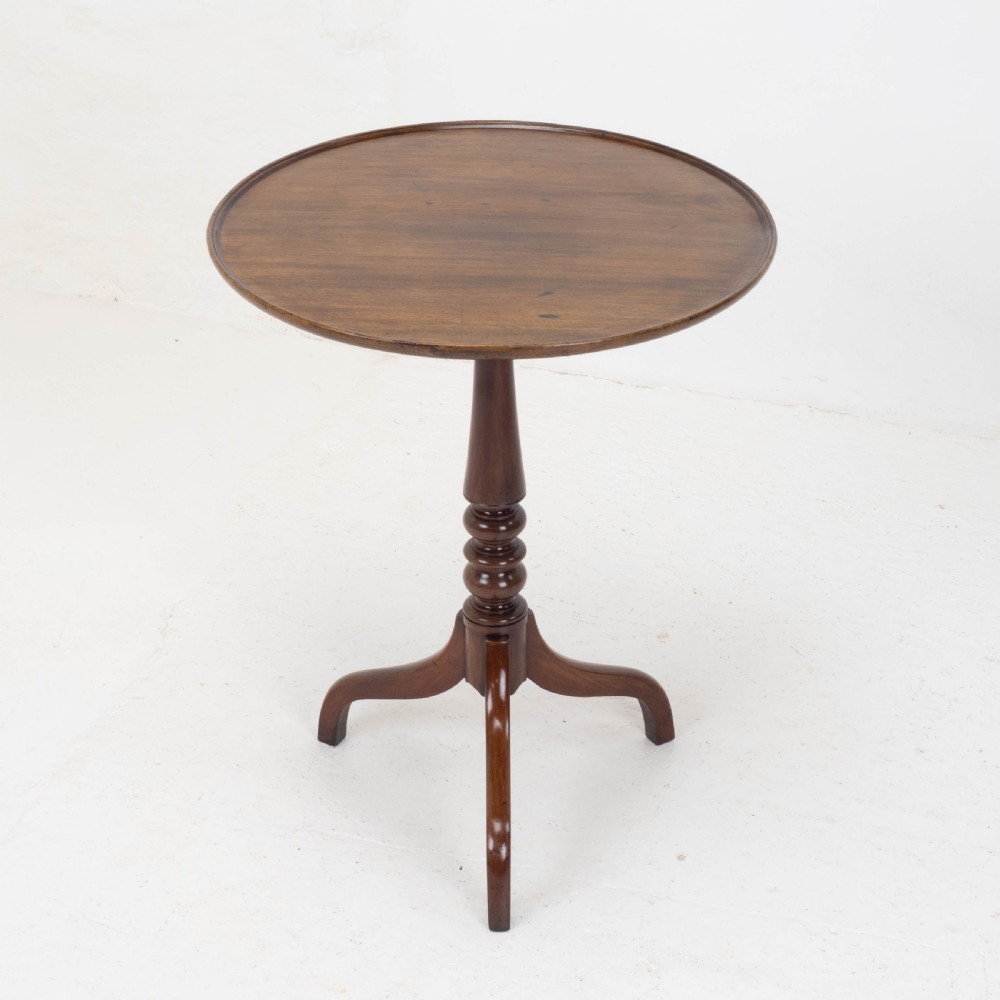 Georgian Mahogany Dish Tilt Top Tripod Side Occasional Table C1800 (George III) View III