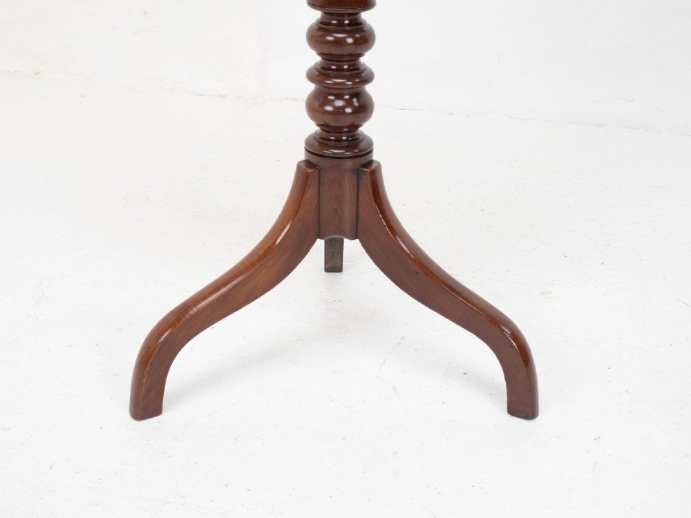 Georgian Mahogany Dish Tilt Top Tripod Side Occasional Table C1800 (George III) View V