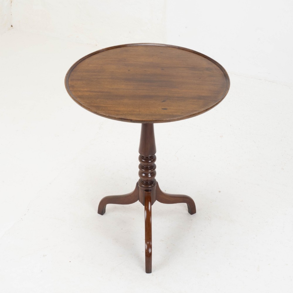 Georgian Mahogany Dish Tilt Top Tripod Side Occasional Table C1800 (George III) View XV