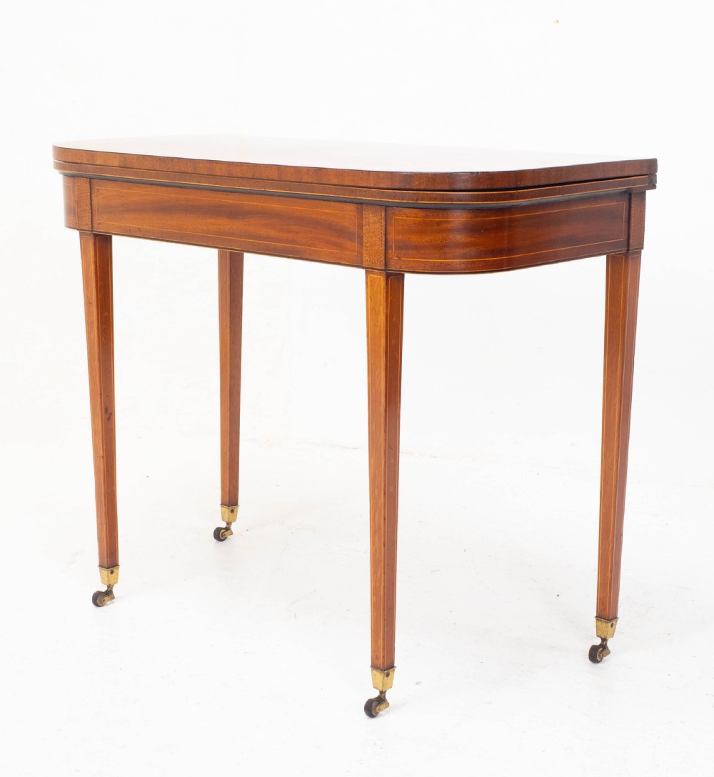 Regency Satinwood Inlaid Console Fold Over Card / Games Table C1810 (Georgian) View V
