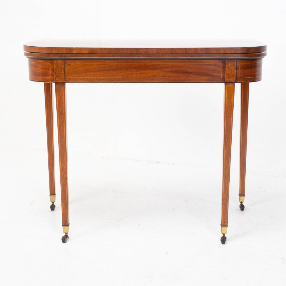 Regency Satinwood Inlaid Console Fold Over Card / Games Table C1810 (Georgian) View III