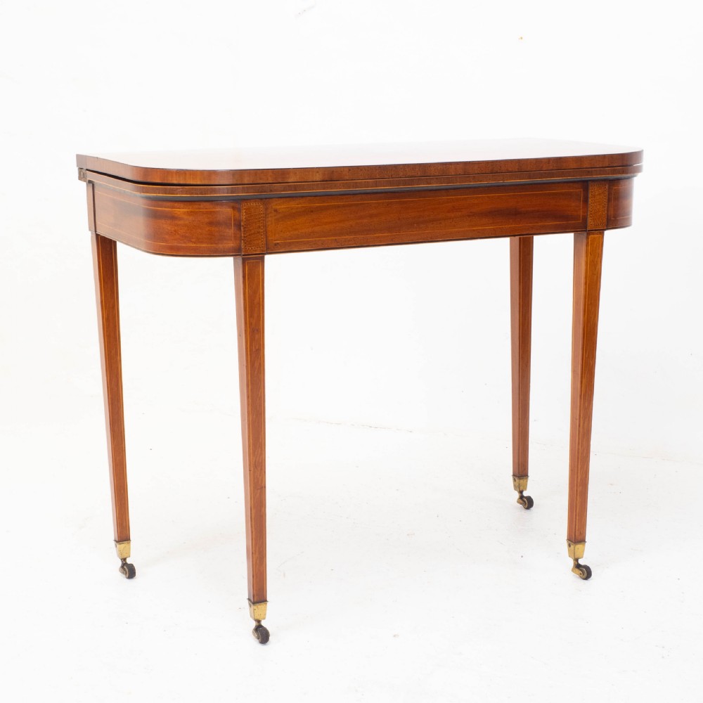 Regency Satinwood Inlaid Console Fold Over Card / Games Table C1810 (Georgian) View IV