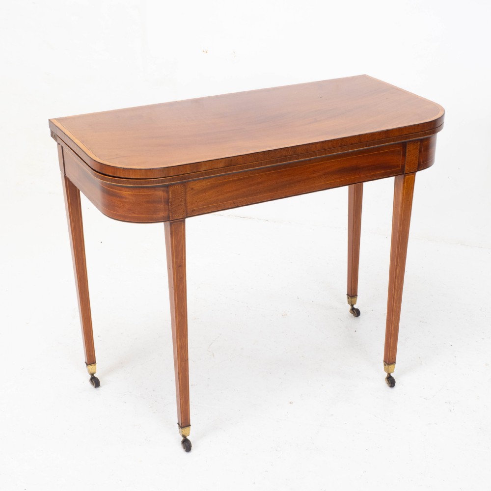 Regency Satinwood Inlaid Console Fold Over Card / Games Table C1810 (Georgian) View VI