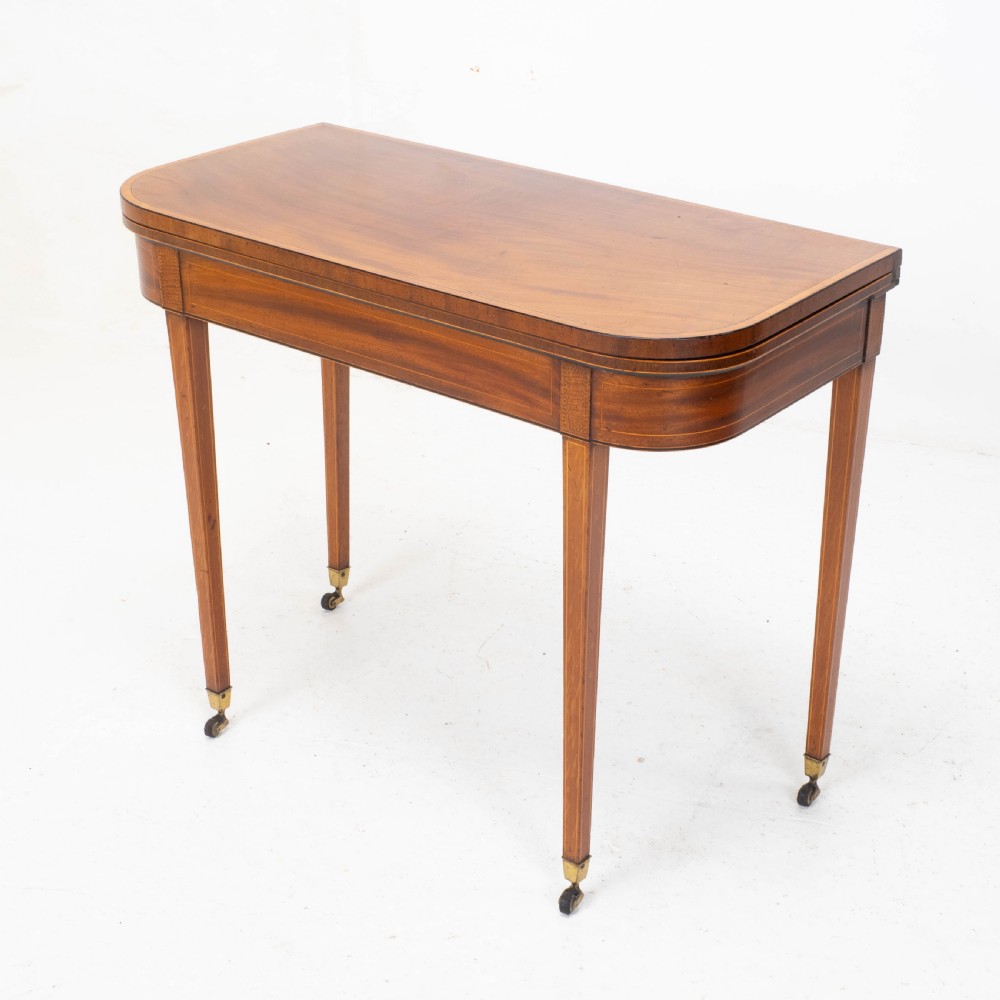 Regency Satinwood Inlaid Console Fold Over Card / Games Table C1810 (Georgian) View VII