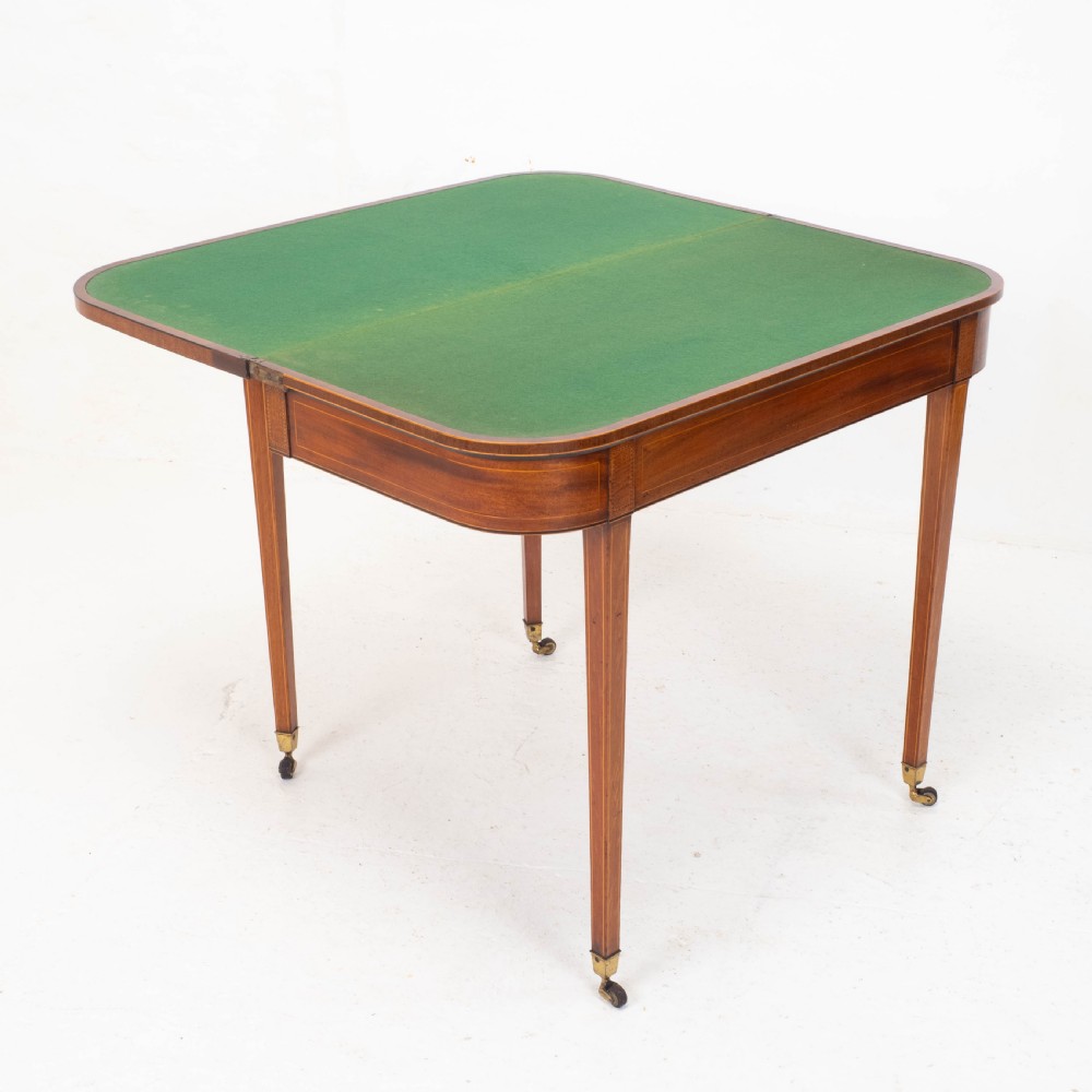 Regency Satinwood Inlaid Console Fold Over Card / Games Table C1810 (Georgian) View VIII